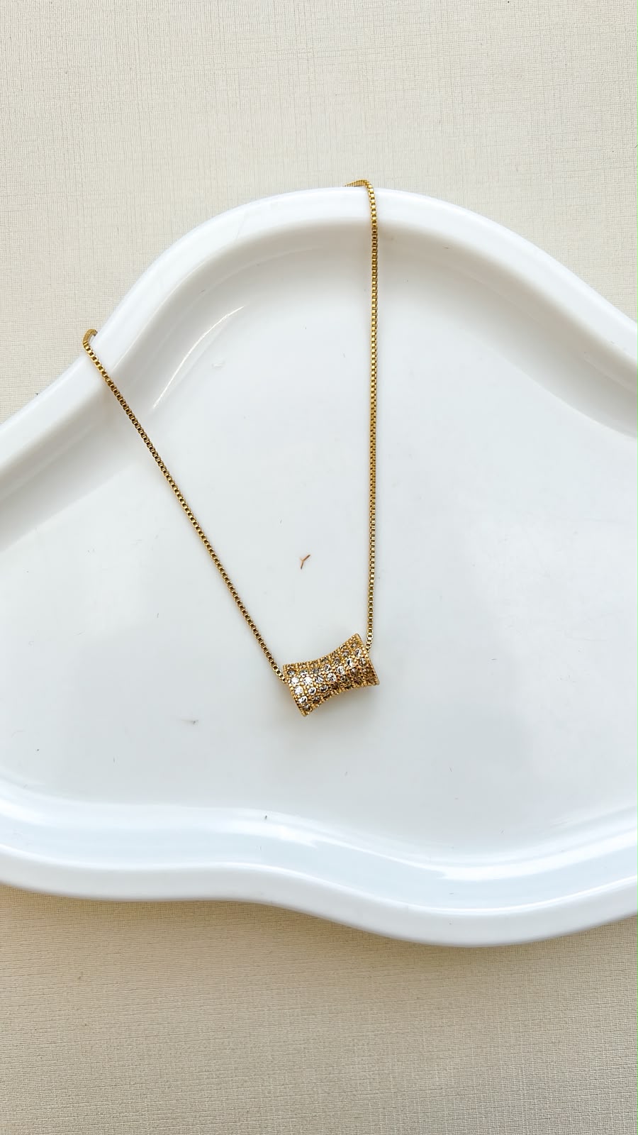 Colar Separador Estilo Ampulheta Cravejado Ouro 18 k