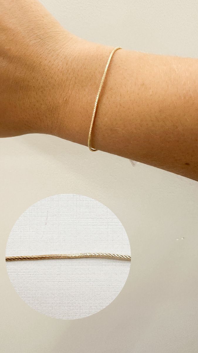 Pulseira Lâmina Fina Ouro 18 k