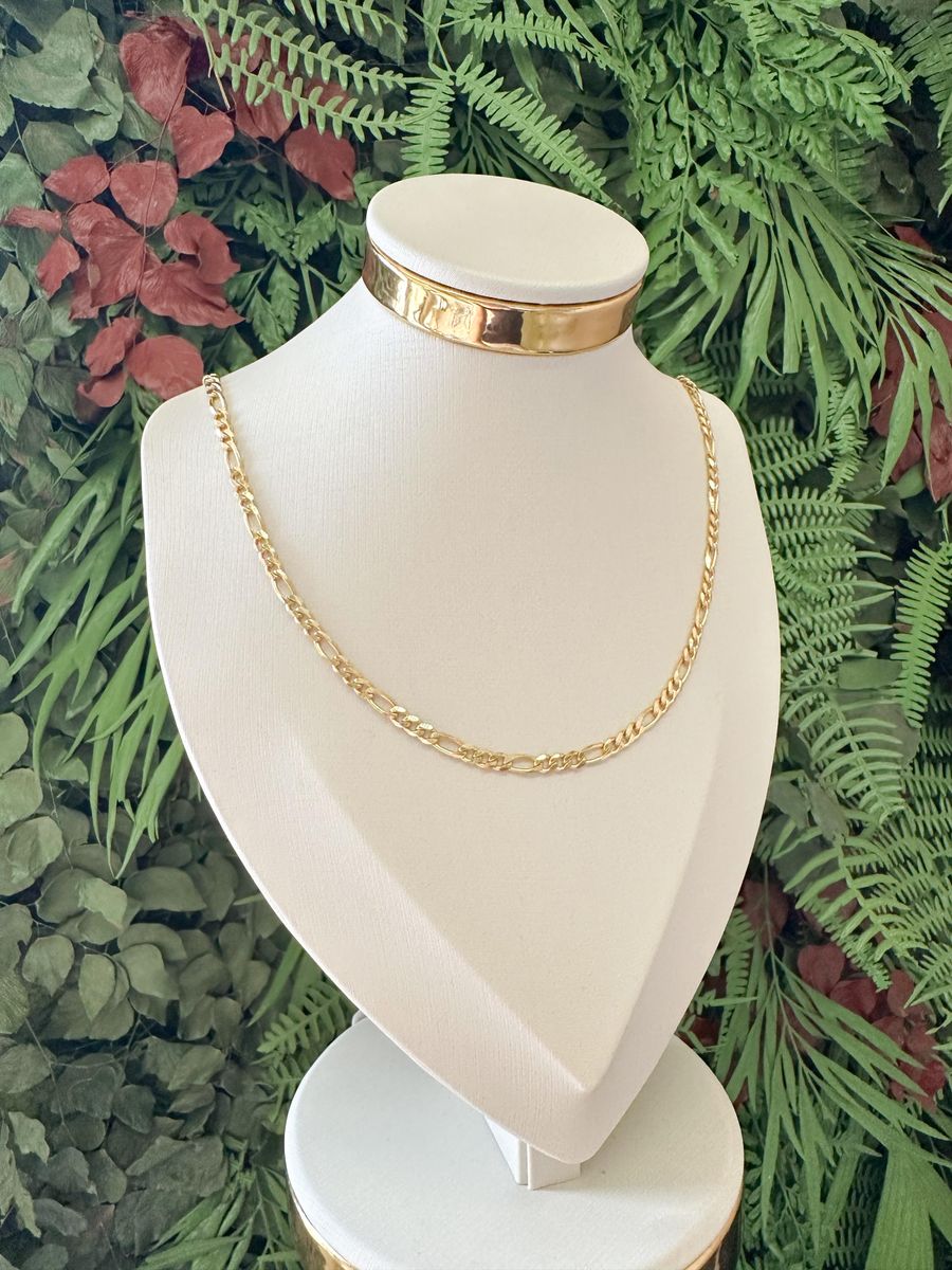 Corrente Elos Grume 3x1 1.0 Diamantada Ouro 18 k