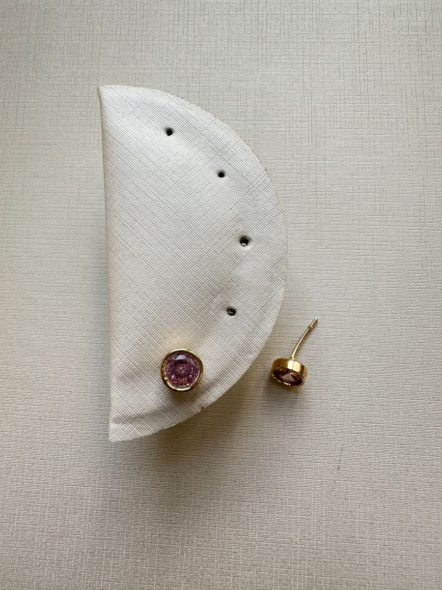 Redondo Joinha Colorida Rosa Ouro 18 k