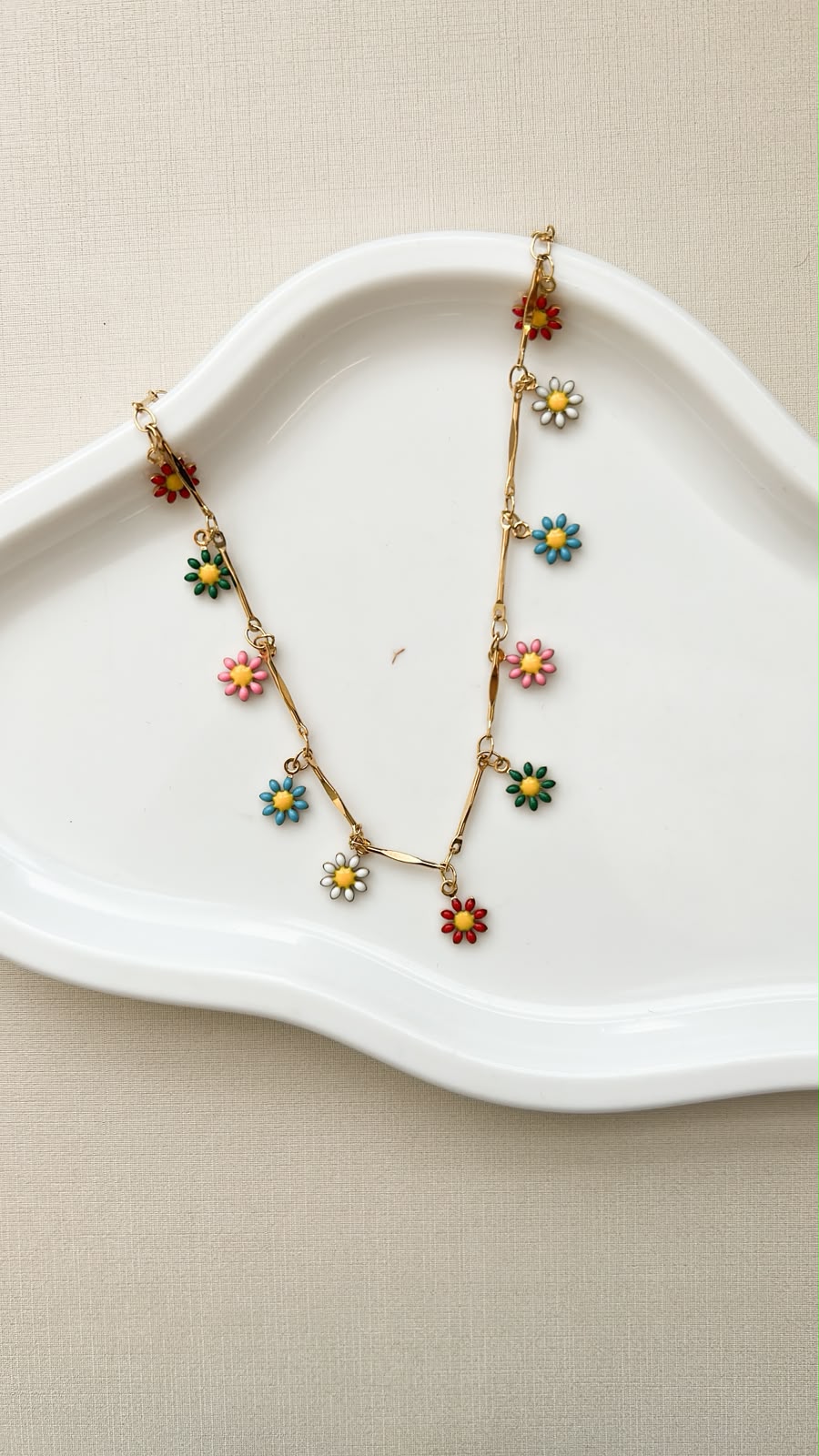Choker Margaridas Coloridas Ouro 18 k
