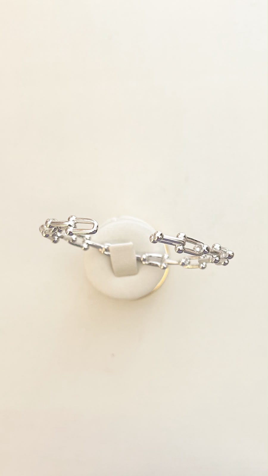 Bracelete Elos Entrelacados Ródio Branco