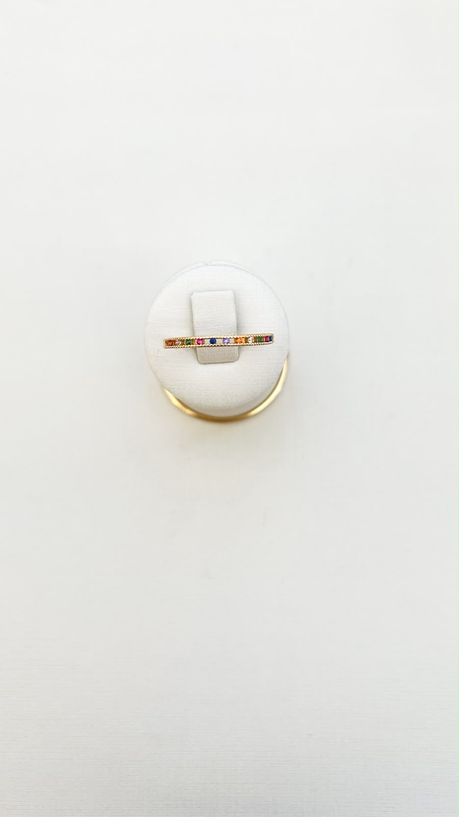 Aparador Pontos Zircônias Colors Espaçadas Vazado Ouro 18 k