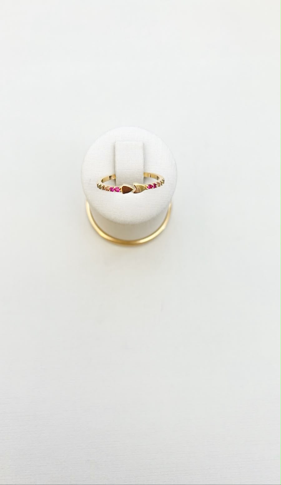 Flecha Lisa Com Zirconias Coloridas Ouro 18 k