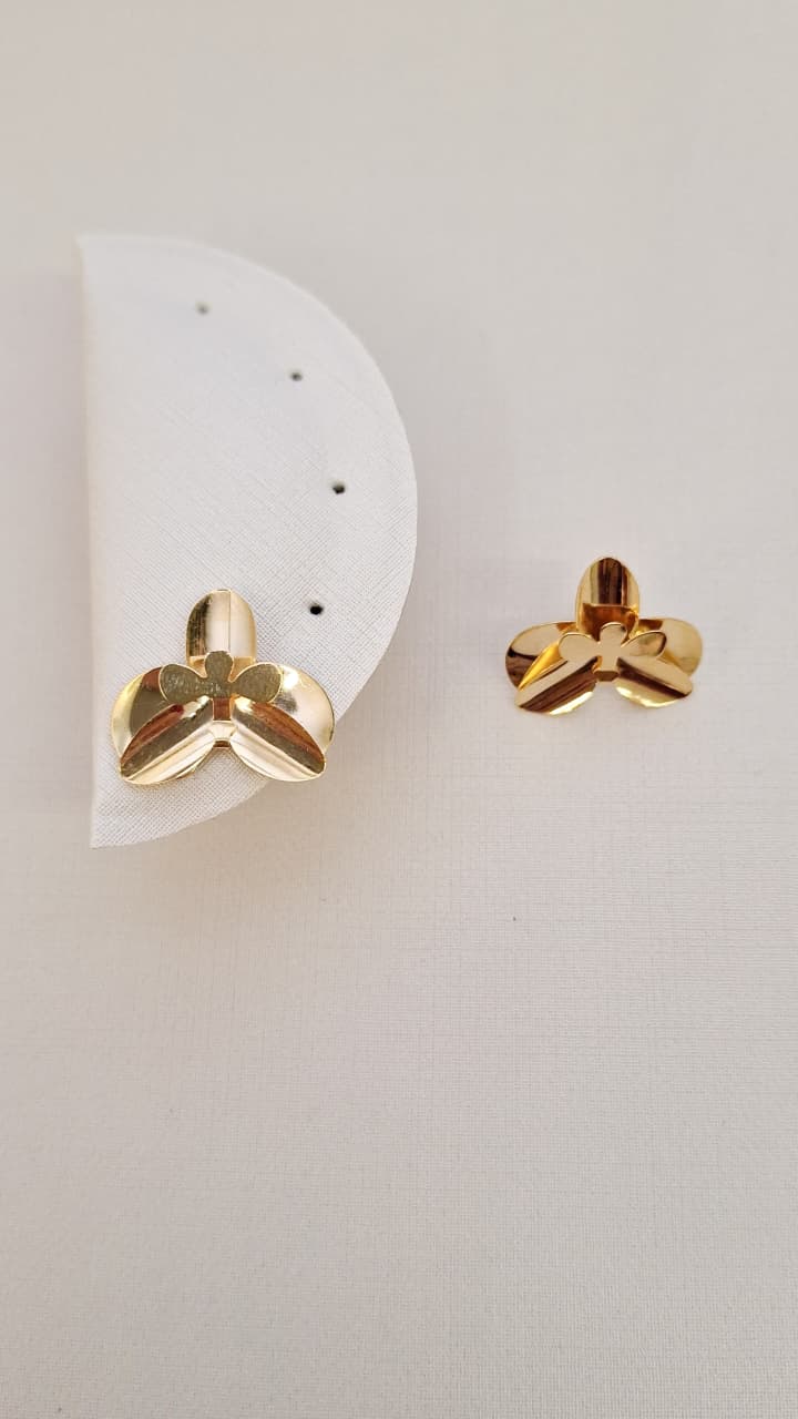 Flor Orquídea Orgânica  Ouro 18 k
