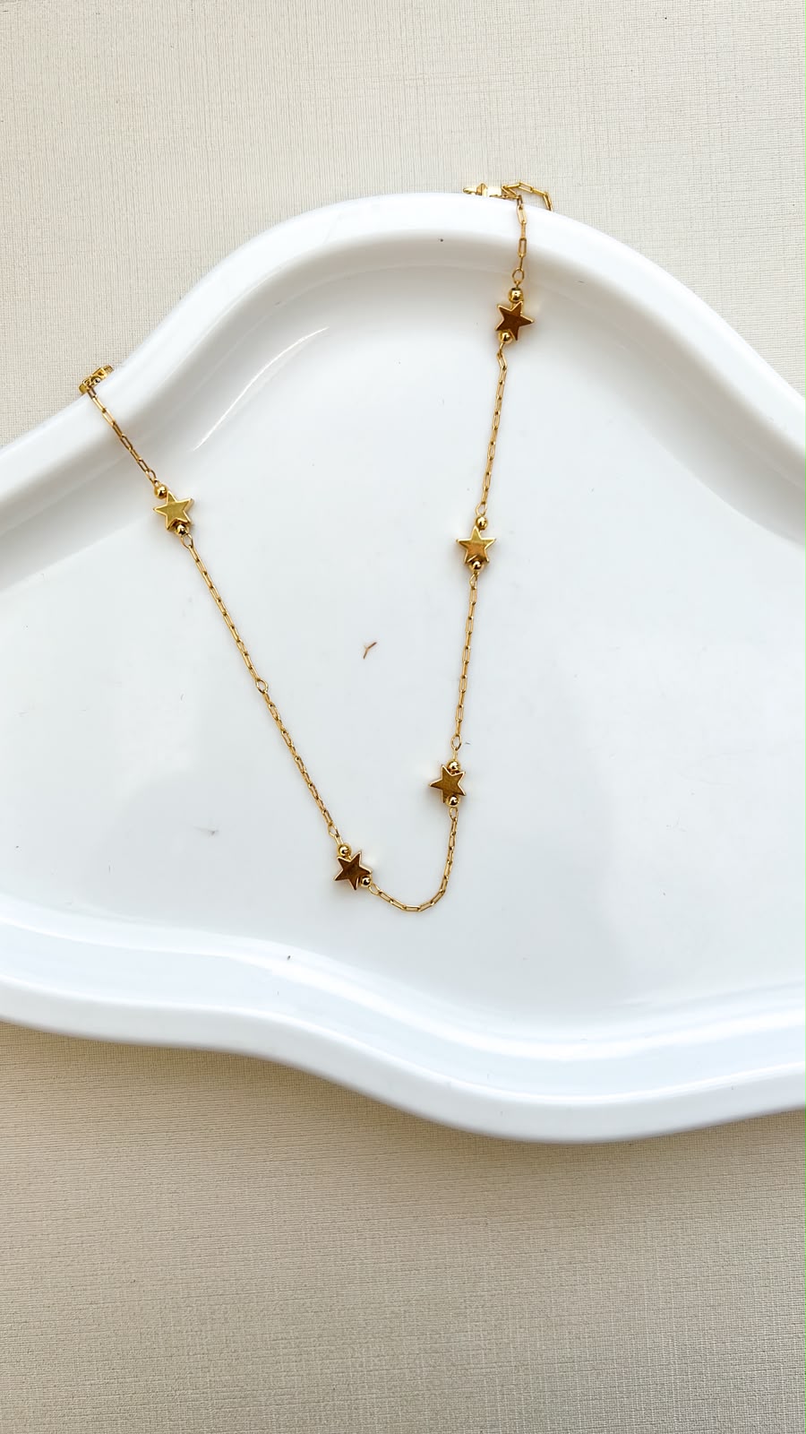 Colar Estrelinhas e Bolinhas Ouro 18 k