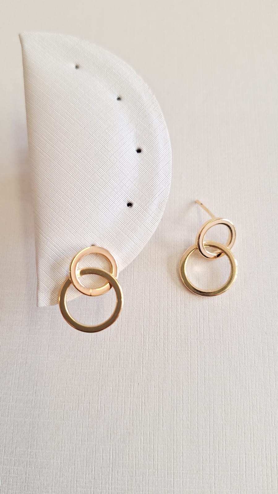 Dupla Argola Fina Lisa Oval Maio 2 Ouro 18 k