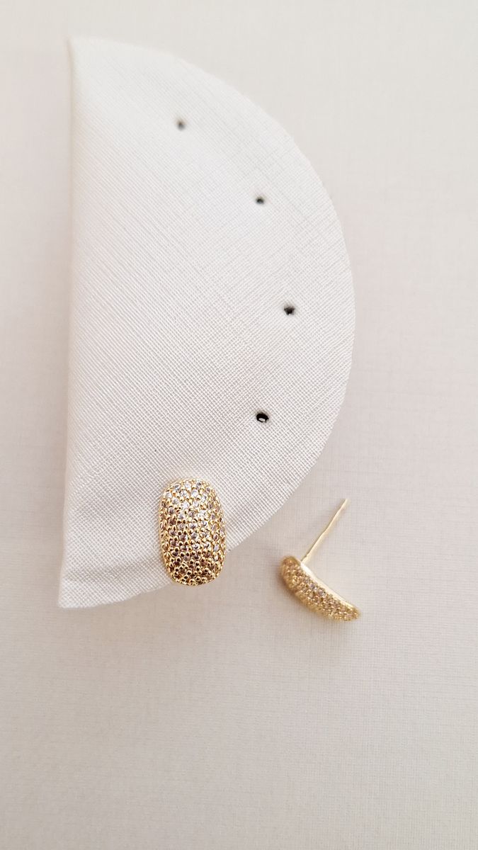 Mini Oval Diamond Todo Cravejado Julho Ouro 18 k