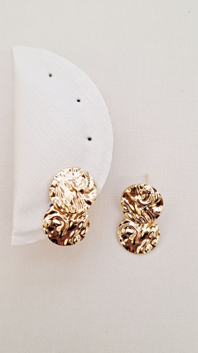 Duplo Circulo Organico  Ouro 18 k