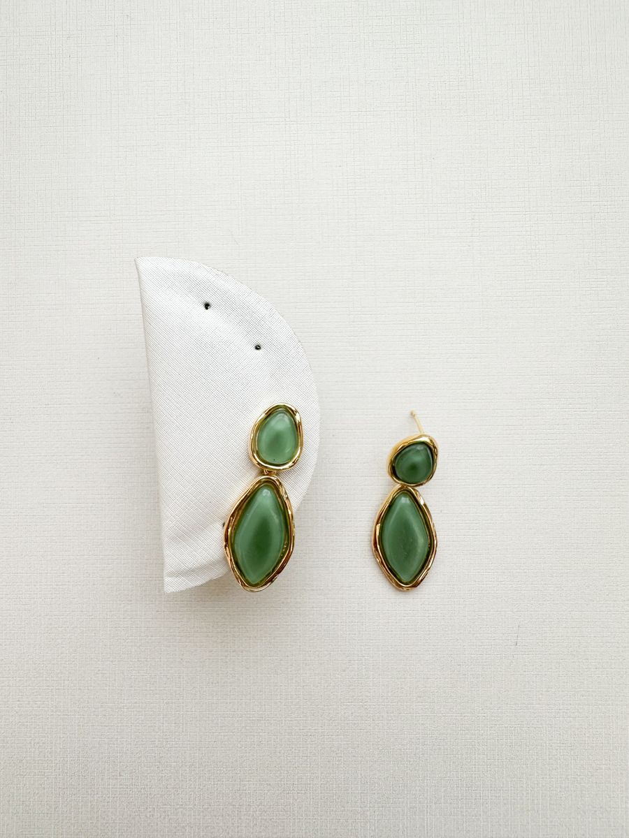 Organico 2 Gota Verde Oliva  Ouro 18 k