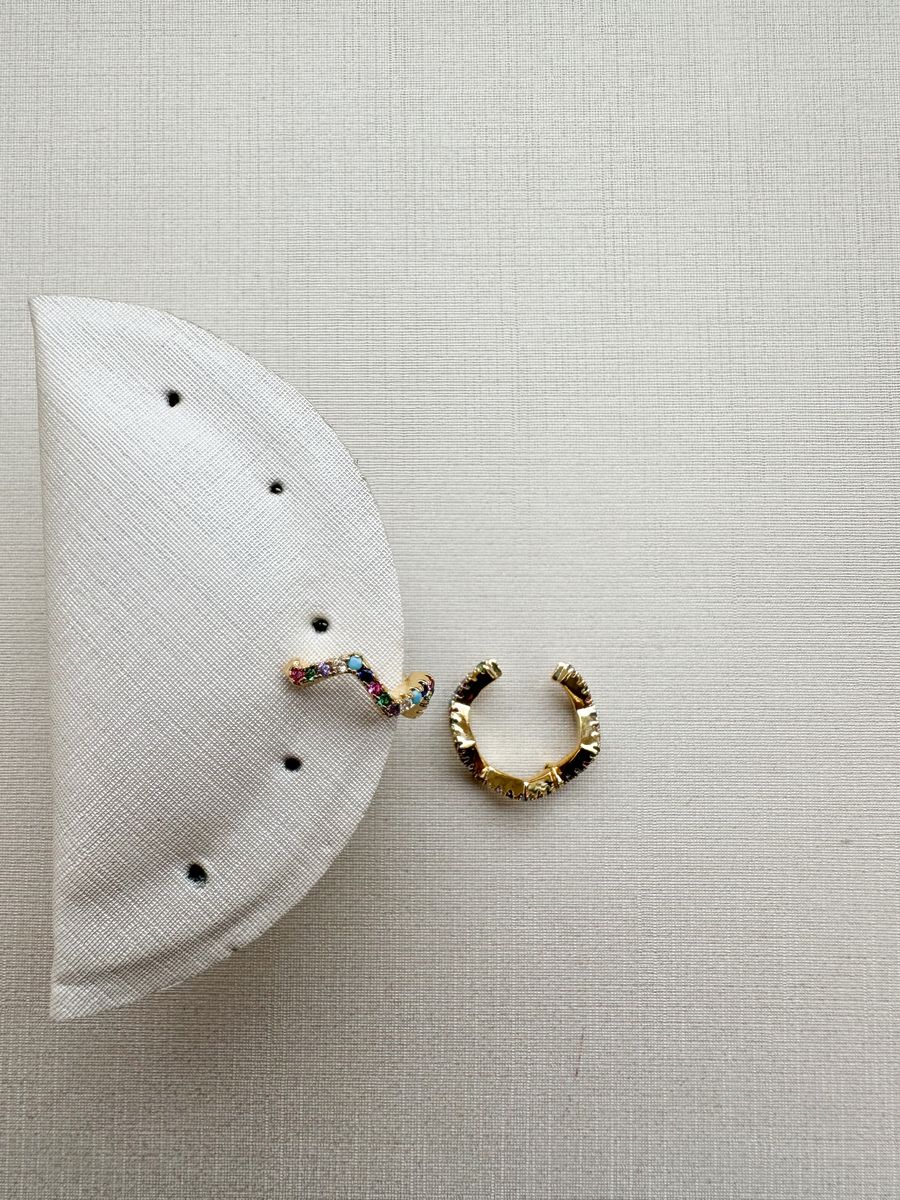 Piercing Onda Eletro Zirconias Coloridas Ouro 18k
