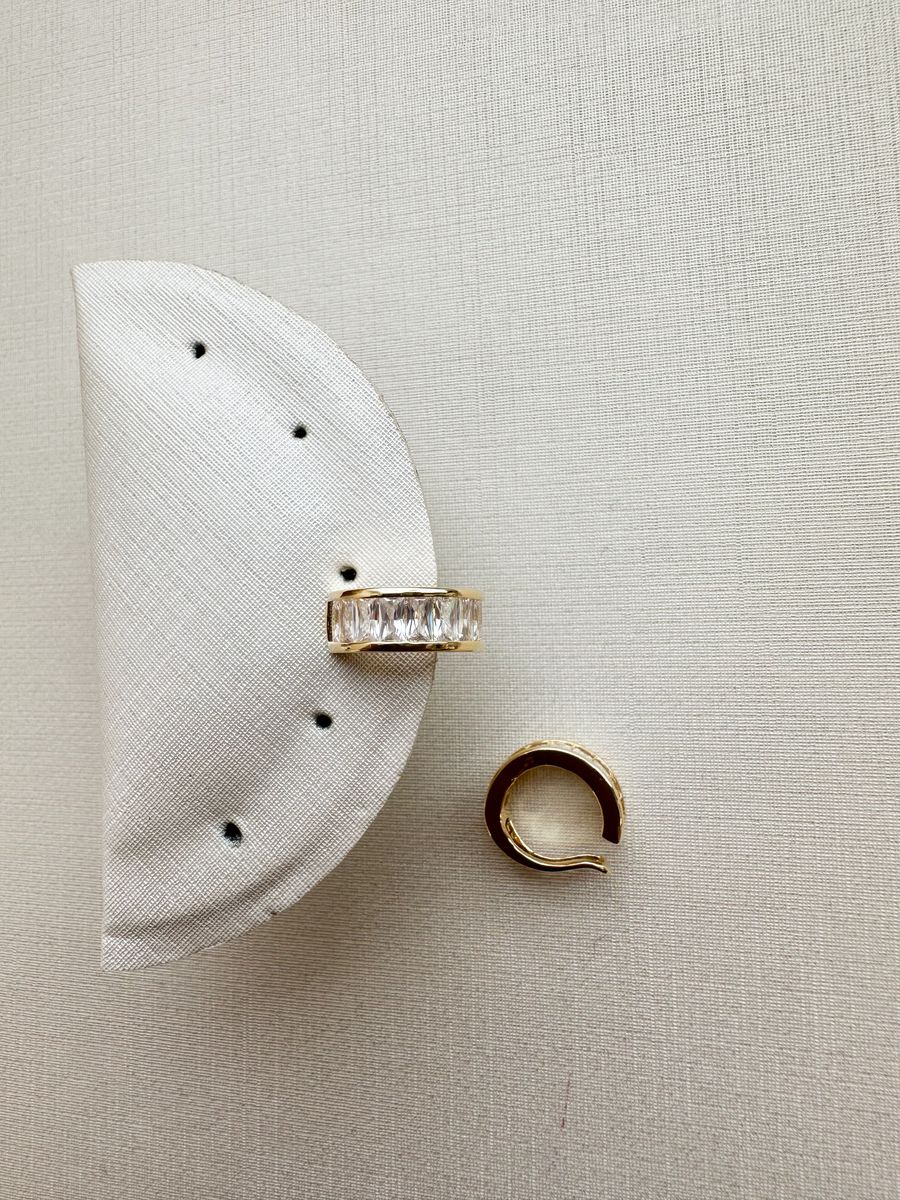 Piercing Baguetes Zirconias Cristais Ouro 18k