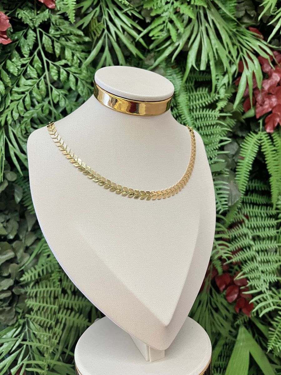 Choker Flechinhas Lisas Ouro 18 k