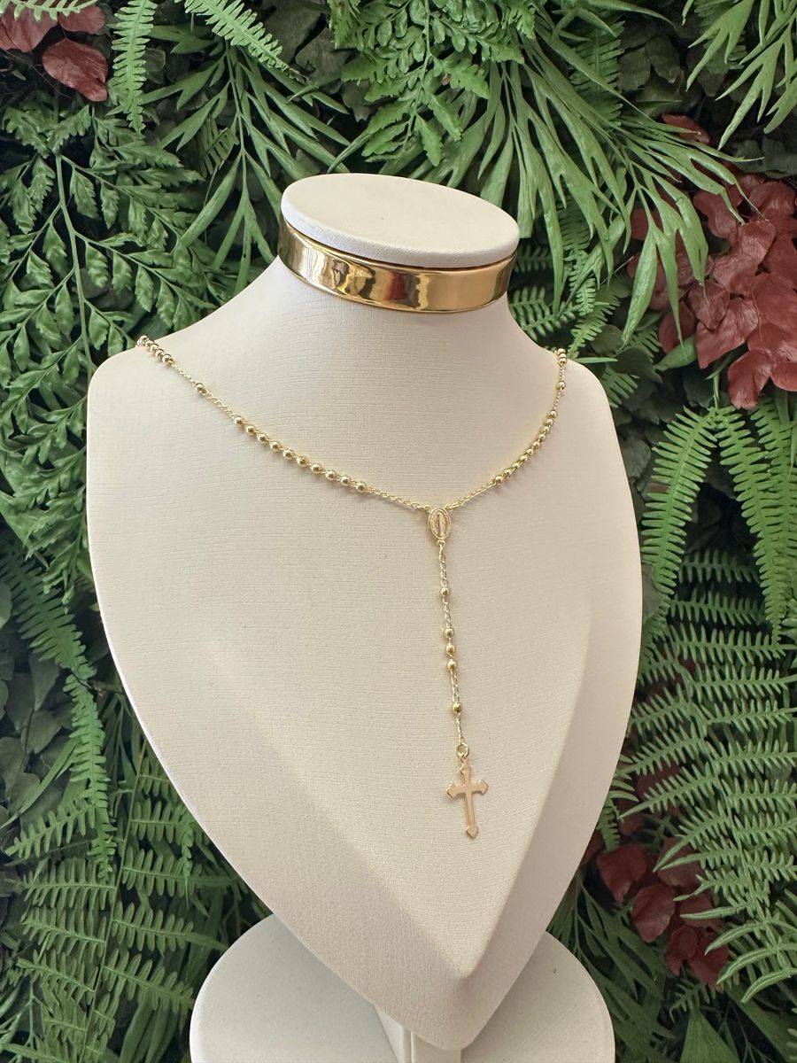 Colar Rosário Esferas 2,5mm Ouro 18 k