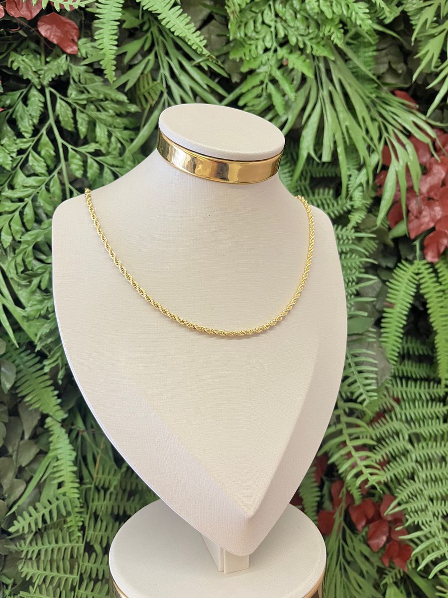 Choker Cordão Baiano 3mm Ouro 18 k
