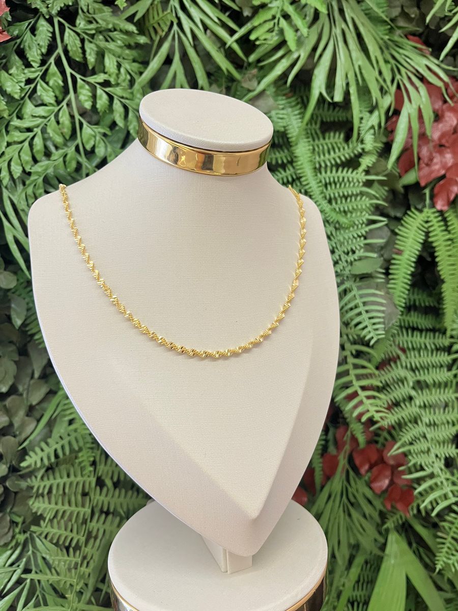 Colar Fita Torcida 3,20mm Ouro 18 k